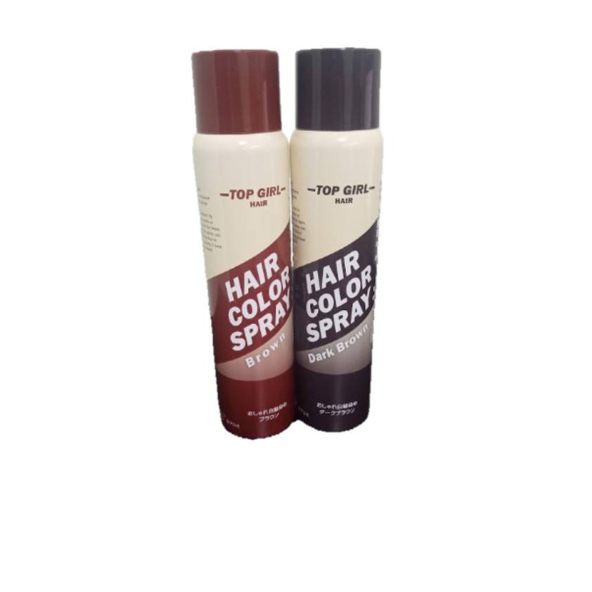 สเปรย์ปิดผมขาวชั่วคราว Dariya Top Girl Hair Spray Dark Brown, Brown