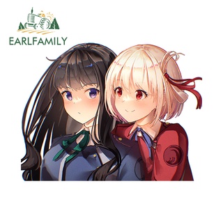 Earlfamily สติกเกอร์ ลาย Lycoris Recoli Sanpai 13 ซม. x 9.9 ซม. สําหรับตกแต่งรถยนต์ เซิร์ฟบอร์ด