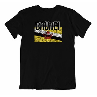 เสื้อยืดวินเทจเสื้อยืดแขนสั้น พิมพ์ลายโลโก้ Brunei Country Souvenir Pride สไตล์วินเทจS-4XL