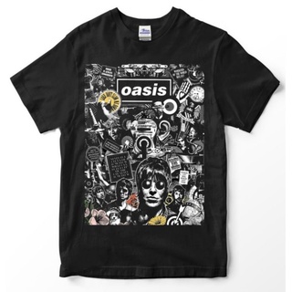 เสื้อยืดผ้าฝ้ายOasis 2 POSTER band เสื้อยืดพรีเมี่ยม oasis stand by me band rock britpop suede blur the cureL XL  XXL 3X