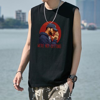 เสื้อกล้ามผู้ชายสวมใส่เสื้อยืดแขนสั้น Joker Hip Hop บาง ๆ