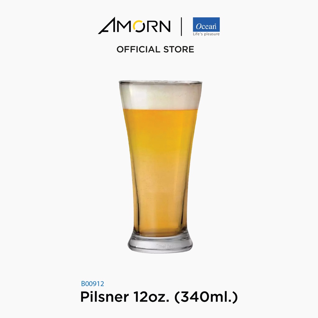 amorn-ocean-b00912-drinkware-tumbler-แก้วพลิสเนอร์-ดริ๊งเเวร์-ทัมเบอร์-โอเชี่ยนกลาส12-oz-340-ml-บรรจุ-6ใบ