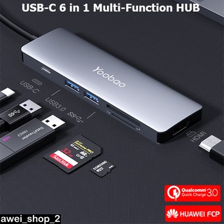 Yoobao YB-D92 Type-C USB3.0 6 in 1 USB-C Multi-Function HUB