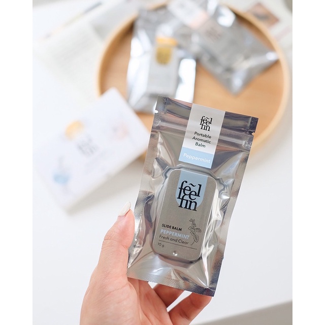 Feelfin Aromatic slide balm กลิ่น เปปเปอร์มิ้น(แก้คัดจมูก เหมาะสำหรับคน ...