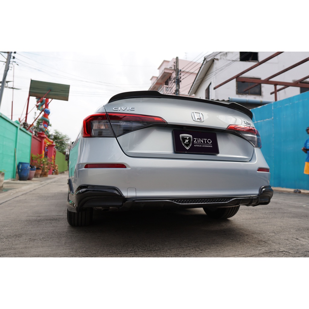 ดิฟฟิวเซอร์-สเกิร์ตหลัง-ดำเงา-diffuser-civic-fe-2021