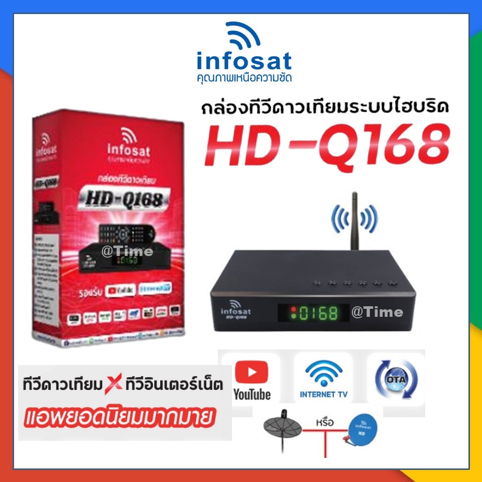 ภาพหน้าปกสินค้ากล่องINFOSAT-Q168 พร้อมเสา WIFI INFOSAT รุ่น V.3(จานดาวเทียมหรือไวไฟ)