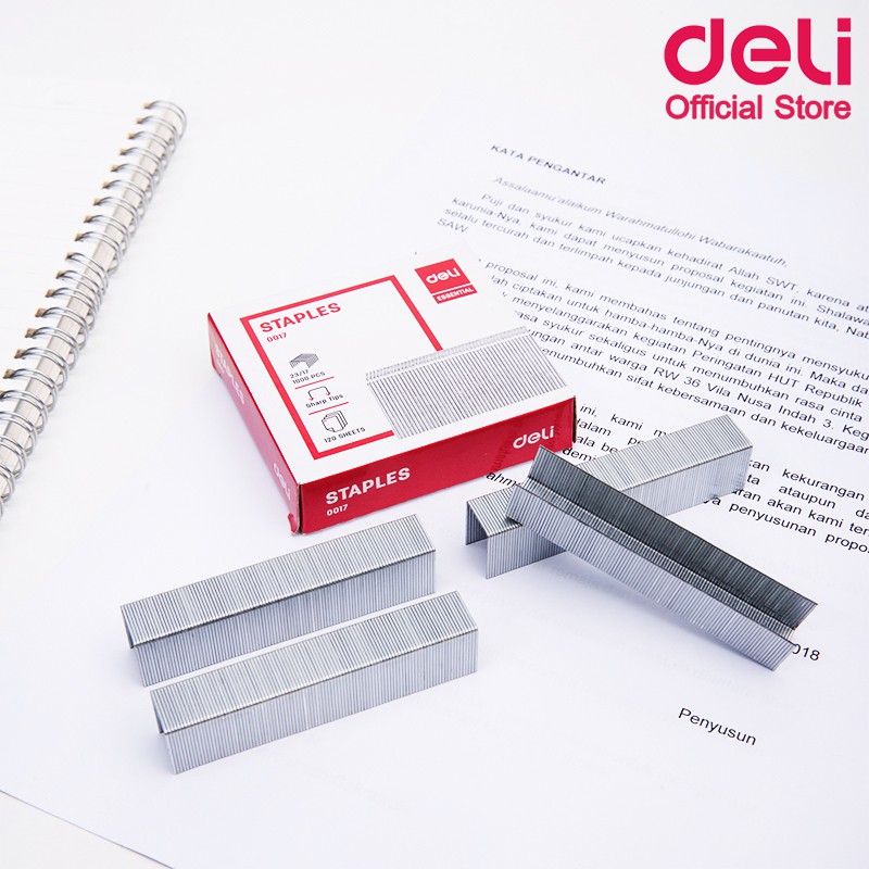 deli-0017-ลวดเย็บกระดาษเบอร์-23-17-120-sheets-เย็บได้-1-000-ครั้ง-จำนวน-1-กล่อง-ลวดเย็บ-แม็ค-แม็ก-อุปกรณ์สำนักงาน