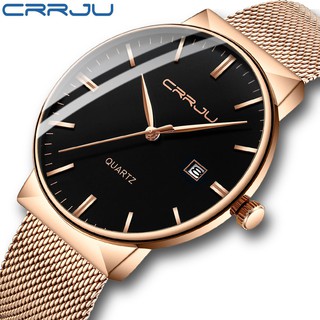 CRRJU Men Watch Top Brand Luxury Waterproof Ultra-thin Date Watch Stainless Steel Quartz Sports Watch 2213X