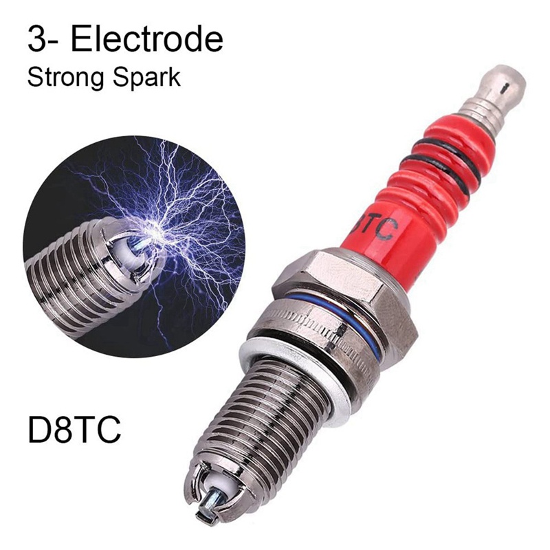 6-pcs-3-electrode-spark-plug-d8tc-for-125cc-150cc-200cc-250cc-motorcycle-scooter-atv-quads