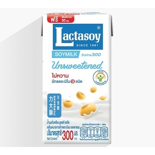 ส่งฟรี-x-4-ลัง-lactasoy-แลคตาซอย-นมถั่วเหลือง-ยูเอชที-รสไม่หวาน-300มล-ขายยกลัง-4-ลัง-รวม-144กล่อง