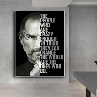 ภาพโปสเตอร์ ผ้าแคนวาส พิมพ์ลายคําคมแรงบันดาลใจ Steve Jobs สําหรับตกแต่งผนังห้องนอน