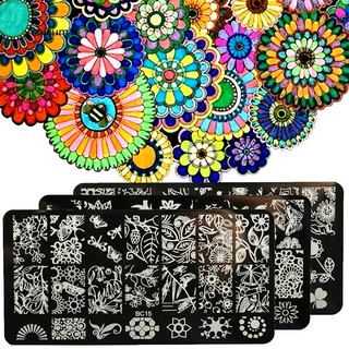 CHC_Fashion Flower Butterfly Nail Art Stamp Template Image Plate Manicure Accessory