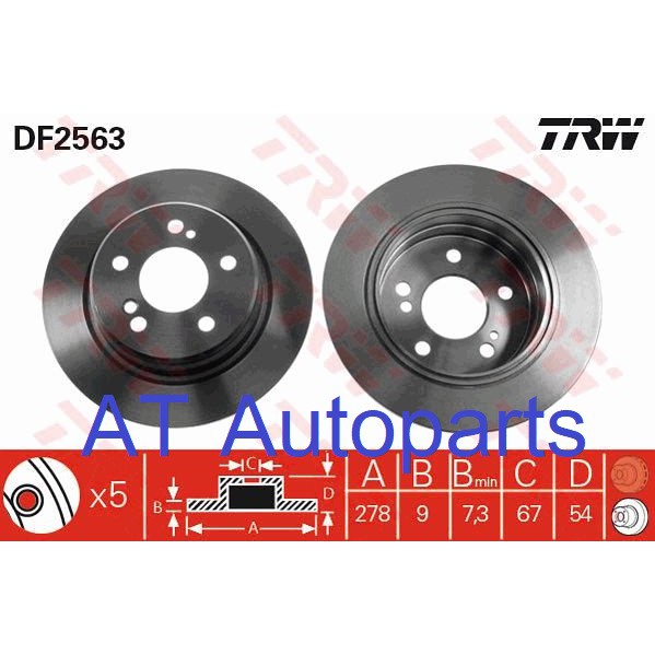 ใช้atau132ลดเพิ่ม-120บาท-จานเบรคหลัง-benz-w124-benz-300-e320-1982-1996-df2563s