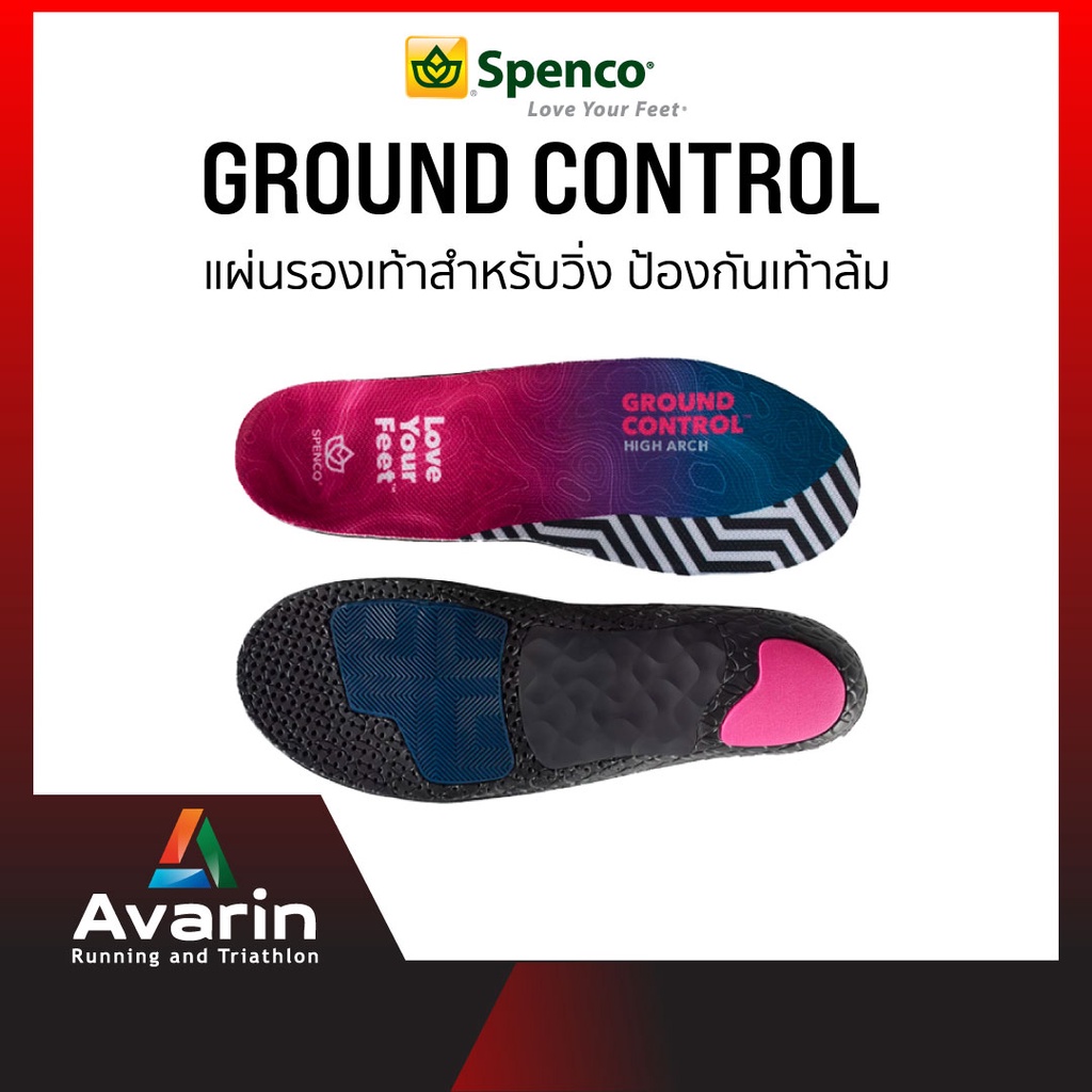 ภาพหน้าปกสินค้าSpenco Ground Control แผ่น Insole สำหรับวิ่ง แผ่นรองรองเท้า ป้องกันเท้าล้ม ลดอาการเจ็บรองช้ำ