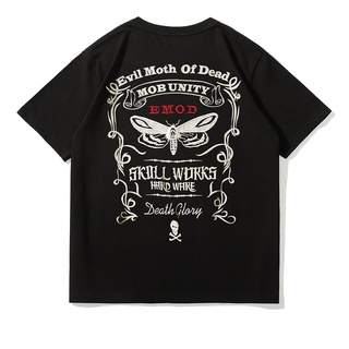 【2022tshirts】Crows Zero SKULLWORKร้อนเลือดวิทยาลัยพิษมอดพิมพ์บุคลิกภาพน้ำแบรนด์ร็อคญี่ปุ่นผู้ชายกะโหลกT-shirt