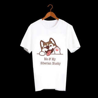 เสื้อยืดลายหมา ไซบีเรียน ฮัสกี้ Me & My Siberian Husky MMD16