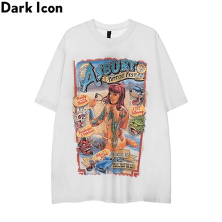เสื้อยืดโอเวอร์ไซส์เสื้อยืดแขนสั้น ผ้าฝ้าย ทรงหลวม พิมพ์ลายหน้ายิ้ม โอเวอร์ไซซ์ สไตล์ฮิปฮอป ฮาราจูกุ สตรีท เหมาะกับฤดูร้