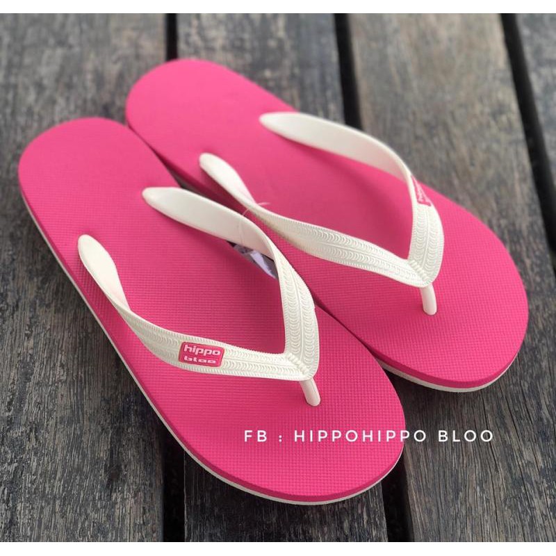 ภาพหน้าปกสินค้าPinkCream ชมพู หูครีม Hippobloo shoe รองเท้าแตะฮิปโป 36-37-38-39-40