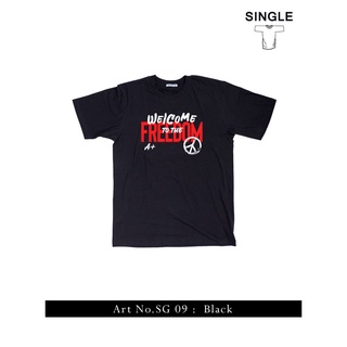 [S-5XL] "SINGLE" เสื้อยืดคอกลม ทรงOversize ใส่ได้ทั้งผู้หญิงผู้ชาย (SG09) Hot Sale Tee