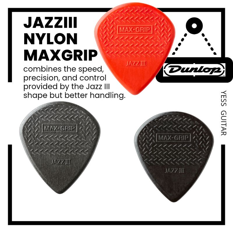 ภาพหน้าปกสินค้าปิ๊กDunlop รุ่น JazzIII Max grip 1.38 mm jazz III