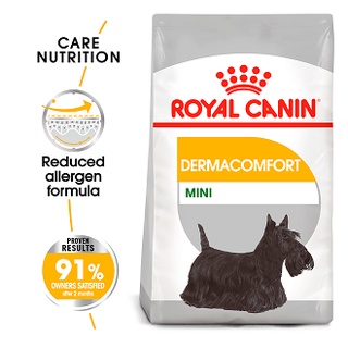 Royal Canin Mini Dermacomfort (3 kg) อาหารสุนัข สำหรับสุนัขผิวแพ้ง่าย สุนัขโตพันธุ์เล็ก 1 ปีขึ้นไป(ขนาด 3 กิโลกรัม)