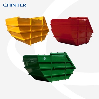 CHINTER  SGC8-2ถังขยะเหล็อกคอนเทนเนอร์ขนาดบรรจุ8000ลิตรชนิดเทด้านเดียวมีสีเหลือง,สีแดง,สีเขียวสรีนชื่อหน่วยงานให้ฟรี