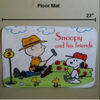 พรมเช็ดเท้า สี่เหลี่ยม ลาย สนู๊ปปี้ SNoopy ขนาด 22x15 นิ้ว