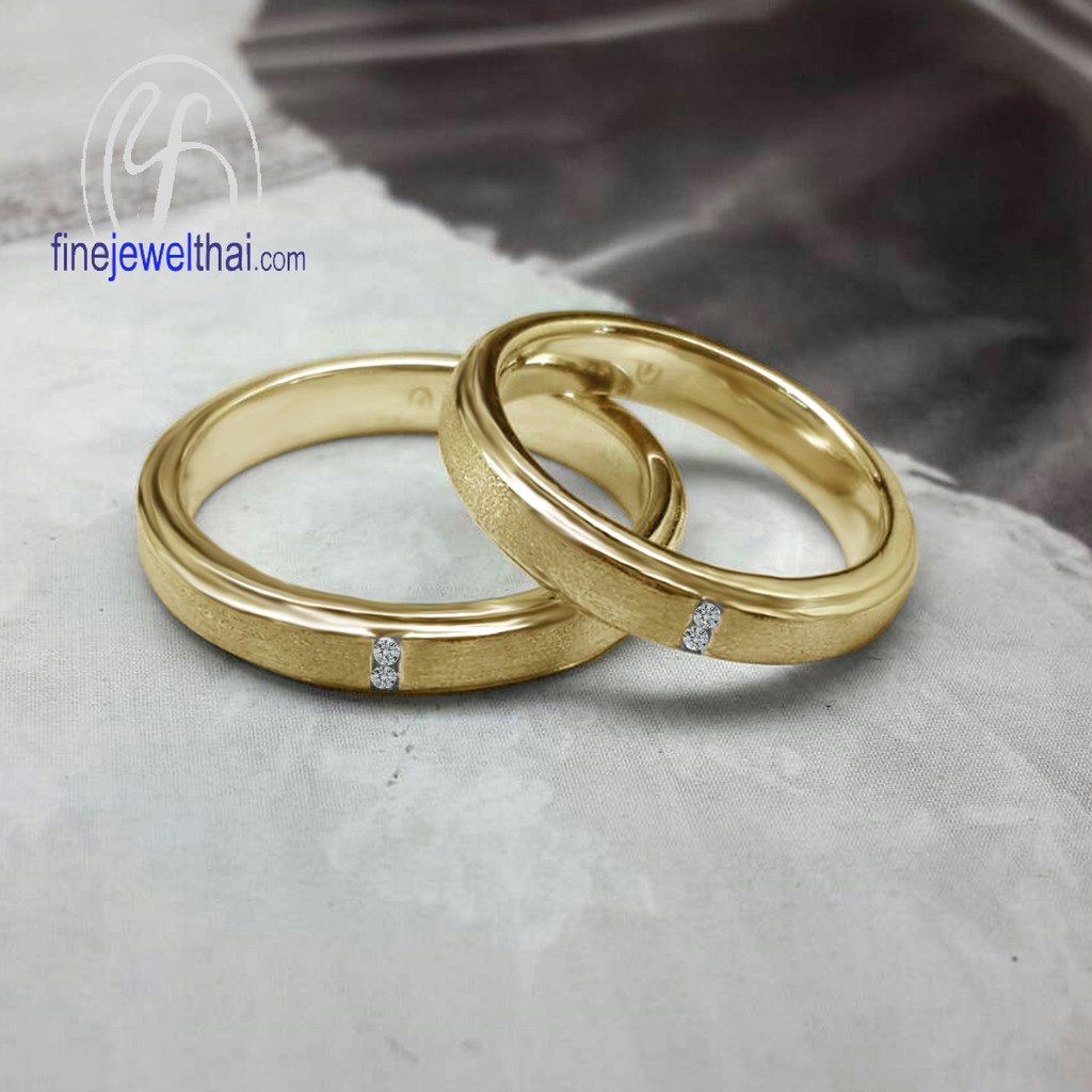 finejewelthai-แหวนคู่-แหวนเพชร-เพชร-แหวนหมั้น-แหวนแต่งงาน-couple-diamond-cz-wedding-ring-silver-gold-rc30145cz-g