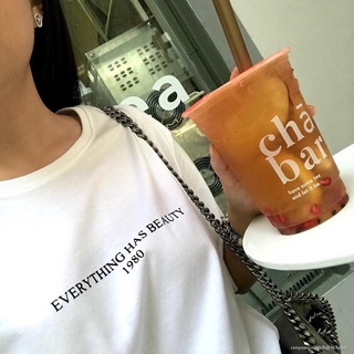 เสื้อยืดผ้าฝ้ายพิมพ์ลายคลาสสิก Morning  EVERYTHING HAS BEAUTY 1980 TEE oversize SML