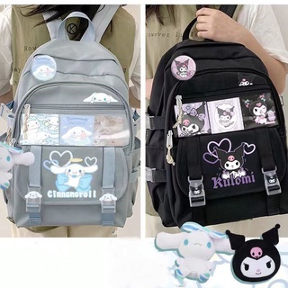 สินค้า ◈กระเป๋านักเรียนน่ารัก◈Kuromi Co-Branded กระเป๋าเป้สะพายหลัง กระเป๋านักเรียน ขนาดใหญ่ สําหรับผู้หญิง