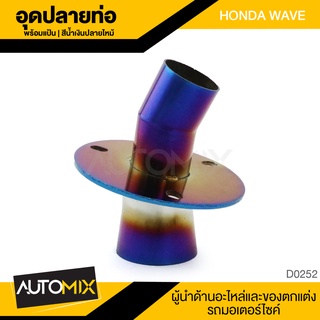 แป้นอุดปลายท่อ อุดปลายท่อพร้อมแป้น สำหรับ HONDA WAVE  สีน้ำเงินปลายไหม้ อะไหล่แต่งรถมอไซค์ อะไหล่มอไซค์ ของแต่งรถ D0252