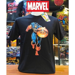 เสื้อยืดMarvel_ลิขสิทธิ์แท้ลายCapTain.สีดำ(mvx-134)