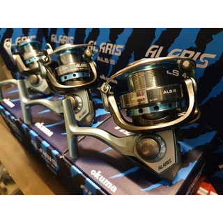 รอกOkuma ALARIS 3BB+1RB รอกสปินนิ่ง โอกูม่า อลาริส ด้วยโทนสีสุดคลาสสิค เทา-ฟ้า มาพร้อมลูกปืน Stainless steel 3BB+1RB