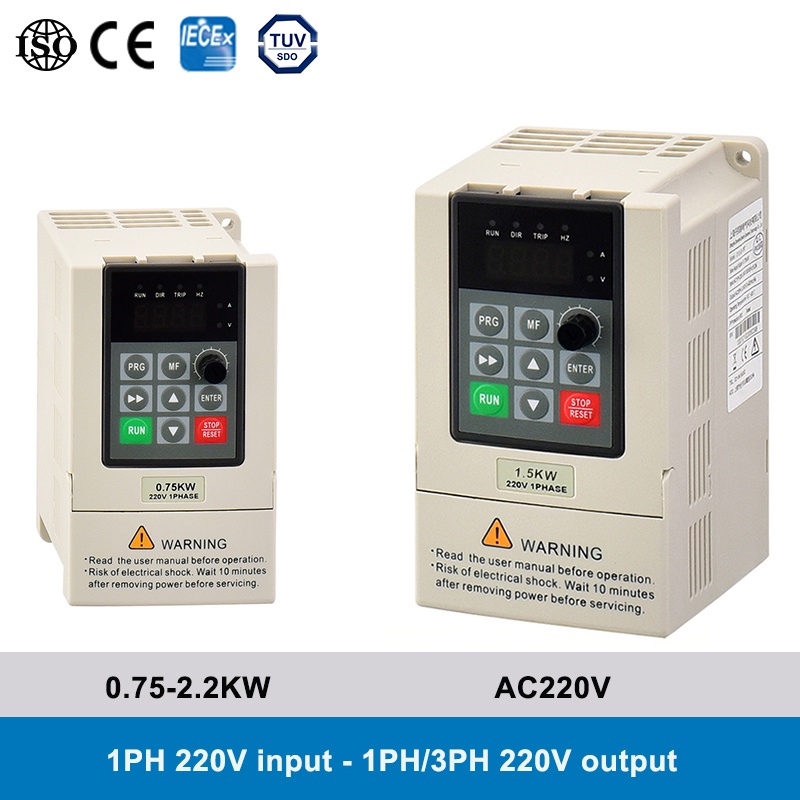 ตัวแปลงความถี่เฟสเดียว-อินเวอร์เตอร์-vfd-0-75-1-5-2-2kw-ac220-เป็น-240v-vfd