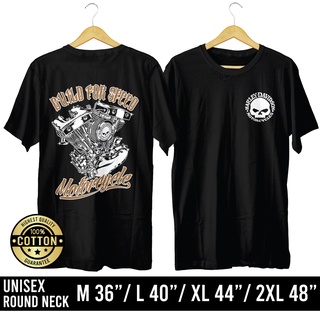 FullyShop เสื้อยืดคอกลมสกรีนลาย Engine Harley Davidson (แขนสั้น)