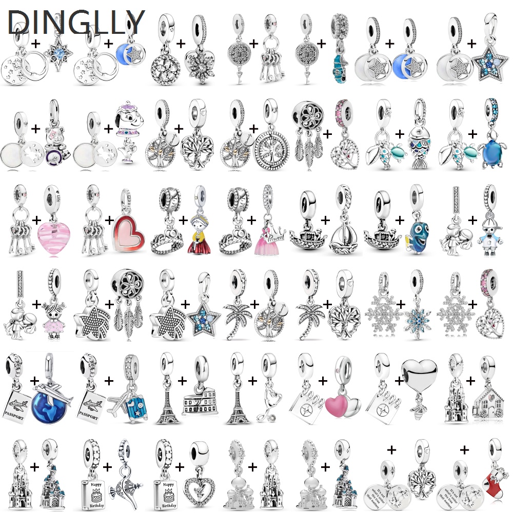 dinglly-จี้ลูกปัด-รูปมงกุฎเจ้าหญิง-ปราสาท-เกล็ดหิมะ-เครื่องประดับ-diy-2-ชิ้น-ต่อล็อต