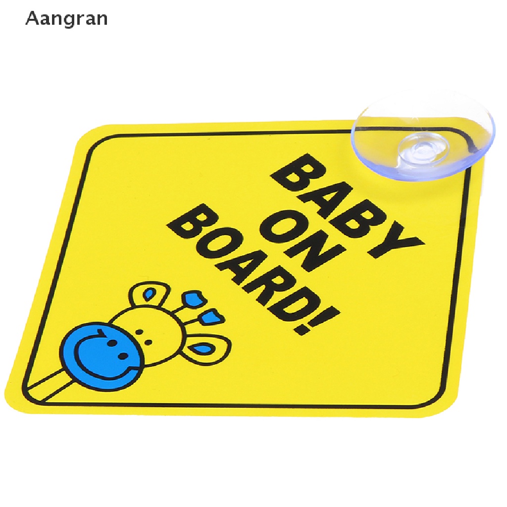 aangran-baby-on-board-ป้ายเตือนสีเหลืองสะท้อนแสง-12-ซม-สําหรับติดหน้าต่างรถยนต์