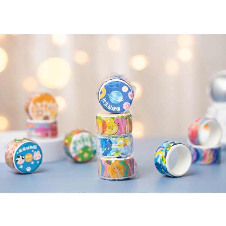สติกเกอร์-ตกแต่งไดอารี่-สติ๊กเกอร์ลายการ์ตูน-น่ารัก-สีสันสดใส-ขนาด-1-8cm-100-ชิ้น