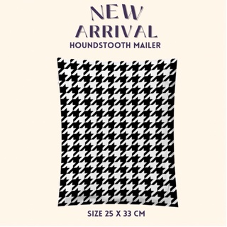 (50ซอง | แพค) ซองไปรษณีย์พลาสติก 25x33 cm ถุงไปรษณีย์ลายทวีต Houndstooth