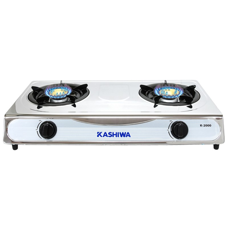 รูปภาพสินค้าแรกของKASHIWA เตาแก๊ส หัวคู่ หน้าสแตนเลส รุ่น K-2000 เตาแก๊ส 2 หัว gas cooker