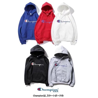 เสื้อกันหนาว มีฮู้ด ผ้าฝ้าย พิมพ์ลาย champio แฟชั่นสําหรับผู้ชาย และผู้หญิง