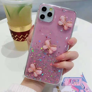 Samsung Galaxy S20 FE S21 Note 20 Ultra Plus A52 A72 A22 A82 A42 A32 A12 A01 A21 A51 A71 A10 A20 A30 A30S A50S A50 A70 Bling 3D Butterfly Soft TPU Phone Case