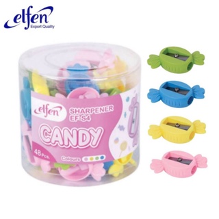 กบเหลาดินสอ กบเหลา Elfen CANDY กบเหลาดินสอ ทรงลูกอม EF-S4 บรรจุ 48ชิ้น/กระปุก เหมาะกับการเหลาดินสอหลากหลายทรง