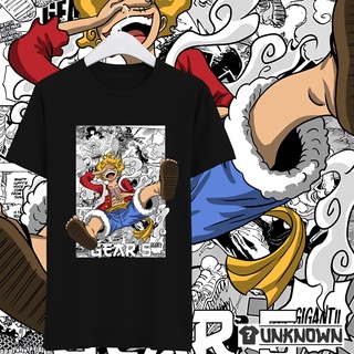 [100% Cotton] Unknown เสื้อยืดแขนสั้น ผ้าฝ้าย 100% พิมพ์ลาย One Piece Luffy Gear 5 Nika 2 Combed 24s