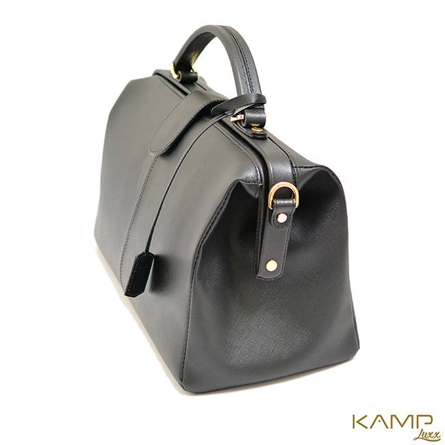 kamp-รุ่น-gripsack-glam-nior-กระเป๋าหนังแท้สไตล์-doctor-bag-สีดำ