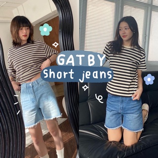 chuuchop_พร้อมส่ง(C7735) 🍫🍿 GATSBY short jeans กางเกงขาสั้นผ้ายีนส์ มี2สี 3 ขนาด