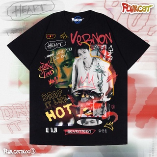 เสื้อยืดผ้าฝ้ายCOTTON Seventeen / VERNON TEE / FLWRCATS-5XL