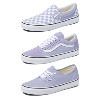 Vans รองเท้าผ้าใบ Classic Slip-On Checkerboard / Old Skool / Authentic | Languid Lavender/True White (3รุ่น)