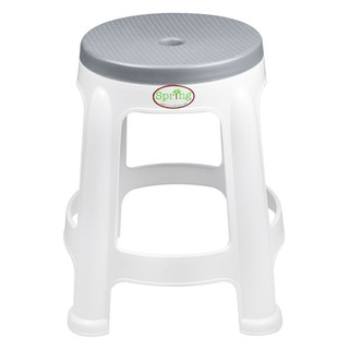 โต๊ะ เก้าอี้ เก้าอี้พลาสติก SPRING BEST CHAIR สีเทา เฟอร์นิเจอร์นอกบ้าน สวน อุปกรณ์ตกแต่ง PLASTIC STOOL SPRING GRAY