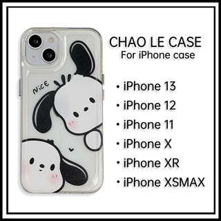 เคสกันกระแทกที่ชัดเจนสำหรับ iphone 14 pro 13 pro max กรอบ TPU กันกระแทก iphone 12 pro 11 xs max xr x/xs ลูกสุนัขน่ารักพิมพ์เคสโทรศัพท์